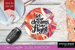 Inspirational Quote Car Coaster - Rose Gold Coaster PNG Product Image 1