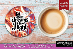 Inspirational Quote Round Coaster - Rose Gold Coaster PNG Product Image 1