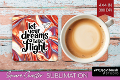 Inspirational Quote Square Coaster - Rose Gold Coaster PNG Product Image 1