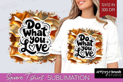 Inspirational Quote Square Tshirt Background - Rose Gold PNG Product Image 1