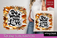 Inspirational Quote Tote Bag - Rose Gold Tote Bag PNG Product Image 1