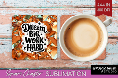 Inspirational Quote Square Coaster - Rose Gold Coaster PNG Product Image 1