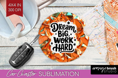 Inspirational Quote Car Coaster - Rose Gold Coaster PNG Product Image 1