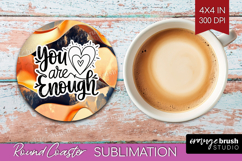 Inspirational Quote Round Coaster - Rose Gold Coaster PNG Product Image 1