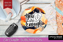 Inspirational Quote Car Coaster - Rose Gold Coaster PNG Product Image 1