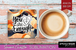 Inspirational Quote Square Coaster - Rose Gold Coaster PNG Product Image 1