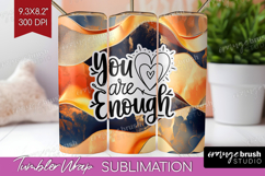 Inspirational Quote Tumbler Wrap - Rose Gold Tumbler PNG Product Image 1
