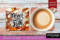 Inspirational Quote Square Coaster - Rose Gold Coaster PNG Product Image 1