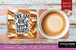 Inspirational Quote Square Coaster - Rose Gold Coaster PNG Product Image 1