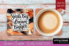 Inspirational Quote Square Coaster - Rose Gold Coaster PNG Product Image 1