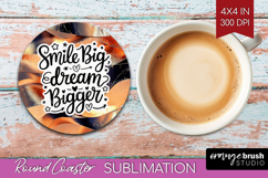 Inspirational Quote Round Coaster - Rose Gold Coaster PNG Product Image 1