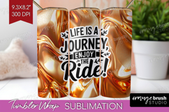 Inspirational Quote Tumbler Wrap - Rose Gold Tumbler PNG Product Image 1