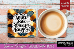 Inspirational Quote Square Coaster - Rose Gold Coaster PNG Product Image 1