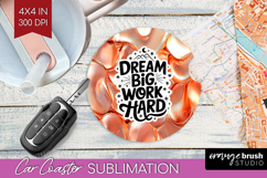 Inspirational Quote Car Coaster - Rose Gold Coaster PNG Product Image 1