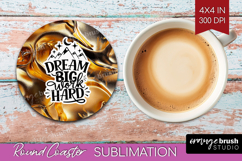 Inspirational Quote Round Coaster - Rose Gold Coaster PNG Product Image 1