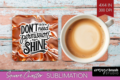 Inspirational Quote Square Coaster - Rose Gold Coaster PNG Product Image 1