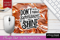 Inspirational Quote Mouse Pad Sublimation - Rose Gold PNG Product Image 1