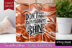 Inspirational Quote Tumbler Wrap - Rose Gold Tumbler PNG Product Image 1