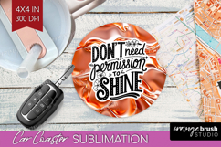 Inspirational Quote Car Coaster - Rose Gold Coaster PNG Product Image 1