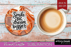 Inspirational Quote Round Coaster - Rose Gold Coaster PNG Product Image 1
