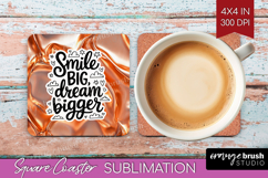 Inspirational Quote Square Coaster - Rose Gold Coaster PNG Product Image 1