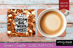 Inspirational Quote Square Coaster - Rose Gold Coaster PNG Product Image 1
