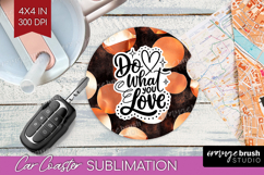 Inspirational Quote Car Coaster - Rose Gold Coaster PNG Product Image 1