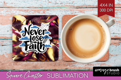 Inspirational Quote Square Coaster - Rose Gold Coaster PNG Product Image 1