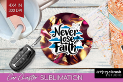 Inspirational Quote Car Coaster - Rose Gold Coaster PNG Product Image 1