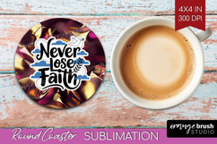 Inspirational Quote Round Coaster - Rose Gold Coaster PNG Product Image 1