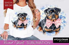 Rottweiler Dog Round Tshirt Background Blue Toile PNG Product Image 1