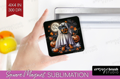 Rottweiler Dog Magnet Sublimation Halloween Square Magnet Product Image 1