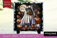 Rottweiler Dog Slate PNG Halloween Square Slate Sublimation Product Image 1