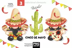 cinco de mayo watercolor png, Mexican Holiday PNG Product Image 1