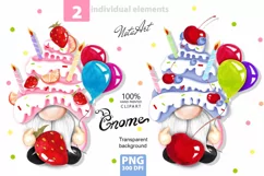 Clipart Watercolor Sweet Dwarfs Birthday PNG Product Image 1