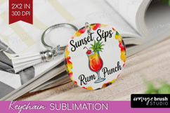 Rum Punch Cocktail Keychain PNG Summer Drink Keychain Product Image 1