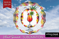 Rum Punch Cocktail Wind Spinner Sublimation PNG Summer Drink Product Image 1
