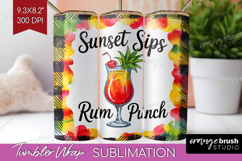 Rum Punch Cocktail Tumbler Wrap Summer Drink Tumbler PNG Product Image 1