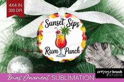 Rum Punch Cocktail Ornament PNG Summer Drink PNG Sublimation Product Image 1