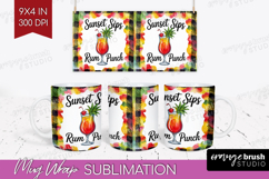 Rum Punch Cocktail Mug Wrap Summer Drink Mug PNG Sublimation Product Image 1