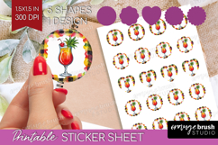 Rum Punch Cocktail Round Sticker Summer Drink Printable Product Image 1