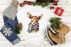 Watercolour Reindeer Illustration | Cute Winter Reindeer Product Image 3