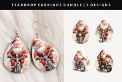 Funny Santa Teardrop Earring Sublimation PNG Design Product Image 1