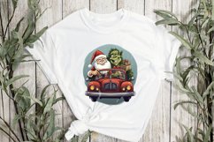 Santa With Green Gnome Sublimation Product Image 2