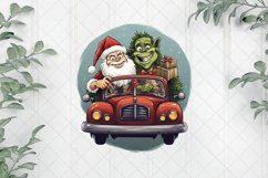 Santa With Green Gnome Sublimation Product Image 1