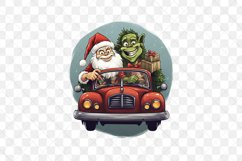 Santa With Green Gnome Sublimation Product Image 3