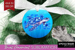 Sea Turtle Floral Ornament PNG Sea Blue PNG Sublimation Product Image 1