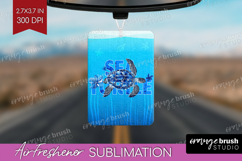 Sea Turtle Floral Air Freshener PNG Sea Blue PNG Sublimation Product Image 1