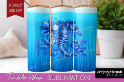 Seahorse Floral Tumbler Wrap Sea Blue Tumbler PNG Product Image 1