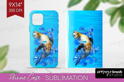 Seal Floral Phone Case PNG Sea Blue Case PNG Sublimation Product Image 1